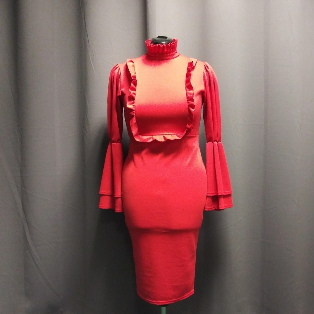 Red Scuba Knit Dress